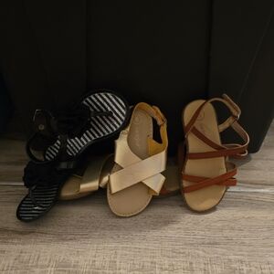 🔵Cat & Jack Kids Sandals - Black, Gold, Brown
